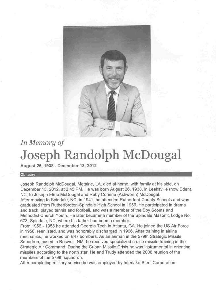 Joseph McDougal Obituary Photo 1