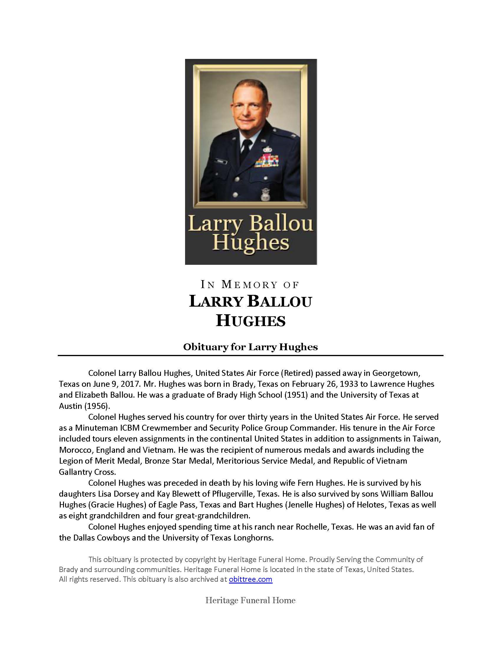 Larry Hughes Obituary