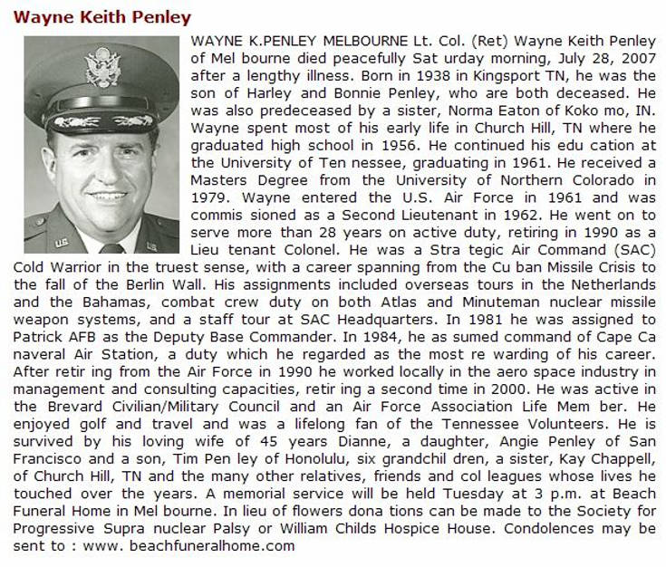 Wayne Penley Obituary